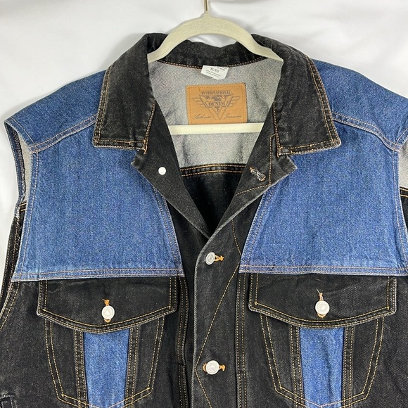 INTERNATIONAL DENIM dual color/pattern vest MEN Sz XL - Picture 4 of 9